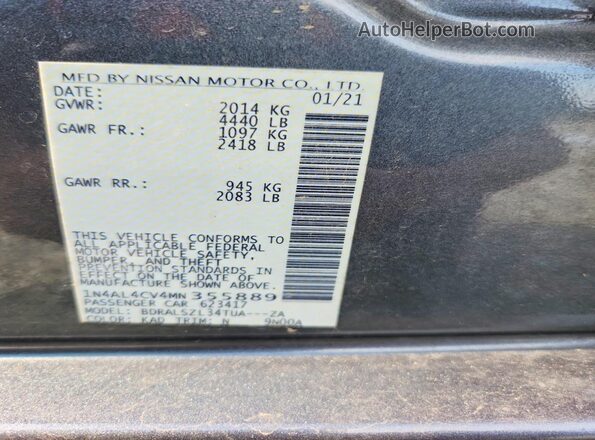 1N4AL4CV4MN355889 2021 NISSAN ALTIMA Gray Vista del compartimento del motor