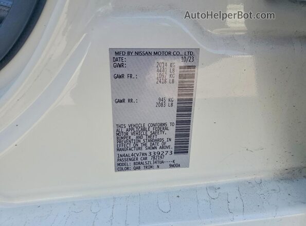 1N4AL4CV7RN339273 2024 NISSAN ALTIMA White Շարժիչի բաժամունքի տեսք