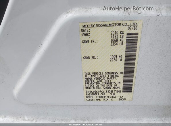 1N4AZ0CP7GC308798 2016 NISSAN LEAF Белый Вид подкапотного пространства