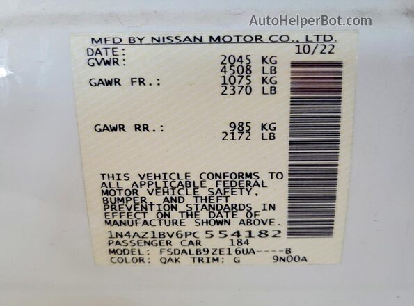 1N4AZ1BV6PC554182 2023 NISSAN LEAF White Widok komory silnika