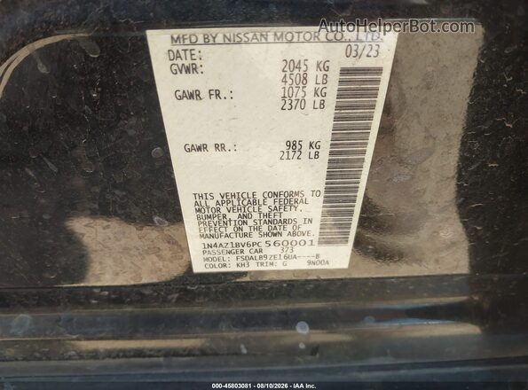 1N4AZ1BV6PC560001 2023 NISSAN LEAF Black Вид підкапотного простору