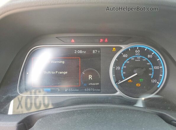 1N4AZ1CP2JC306535 2018 NISSAN LEAF Silver Вид щитка приладів