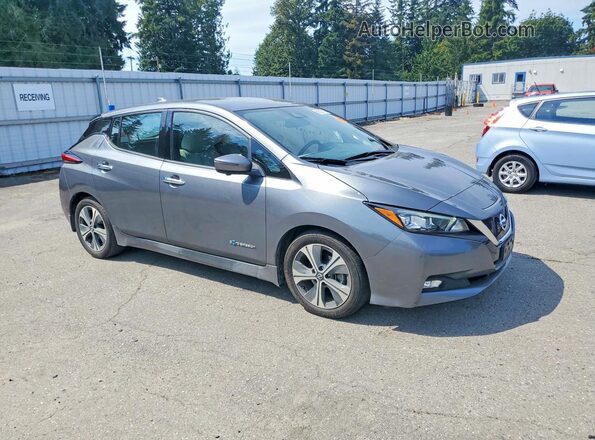 1N4AZ1CP6JC302746 2018 NISSAN LEAF Серый Передняя правая четверть
