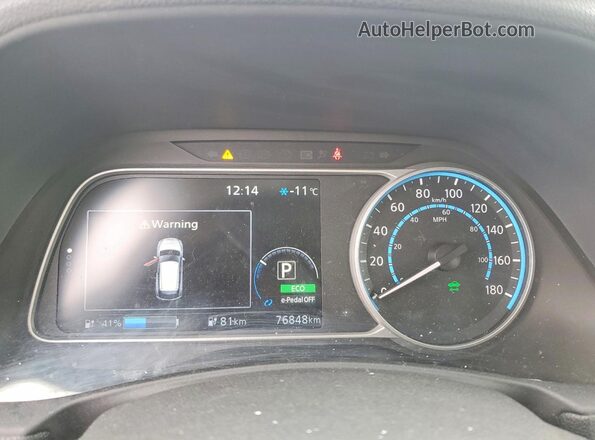 1N4AZ1CP8KC315547 2019 NISSAN LEAF Blue Widok zestawu wskaźników