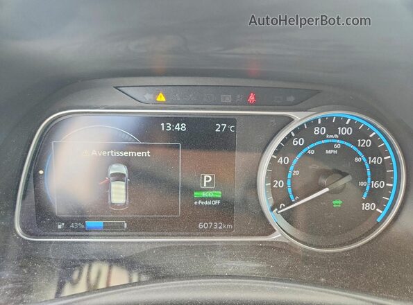 1N4AZ1CP9LC306003 2020 NISSAN LEAF Синий Вид щитка приборов