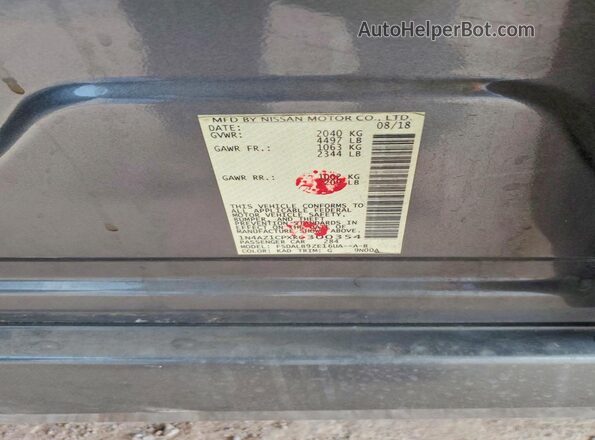 1N4AZ1CPXKC300354 2019 NISSAN LEAF Серый Вид подкапотного пространства