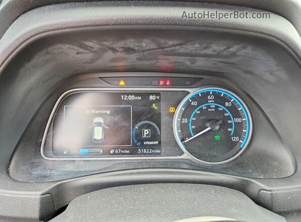 1N4AZ1CV9MC550668 2021 NISSAN LEAF White Widok zestawu wskaźników
