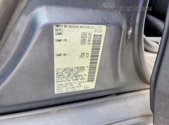 1N4BL3AP0GC275461 2016 NISSAN ALTIMA Gray Engine compartment view
