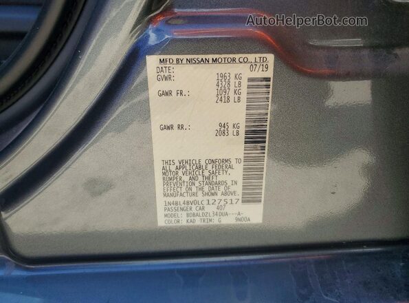 1N4BL4BV0LC127517 2020 NISSAN ALTIMA Gray Engine compartment view