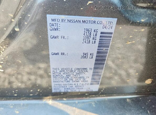 1N4BL4BV1RN417620 2024 NISSAN ALTIMA Gray Շարժիչի բաժամունքի տեսք