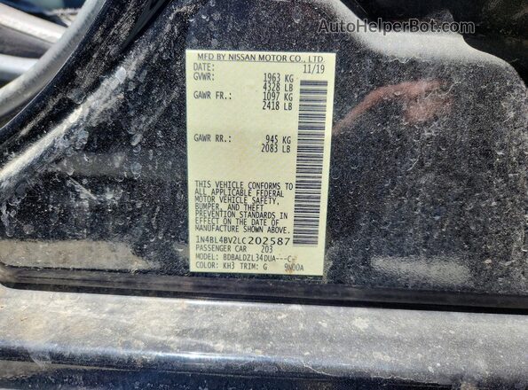 1N4BL4BV2LC202587 2020 NISSAN ALTIMA Black Вид підкапотного простору