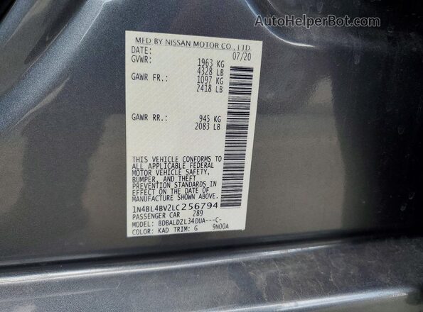1N4BL4BV2LC256794 2020 NISSAN ALTIMA Silver Engine compartment view