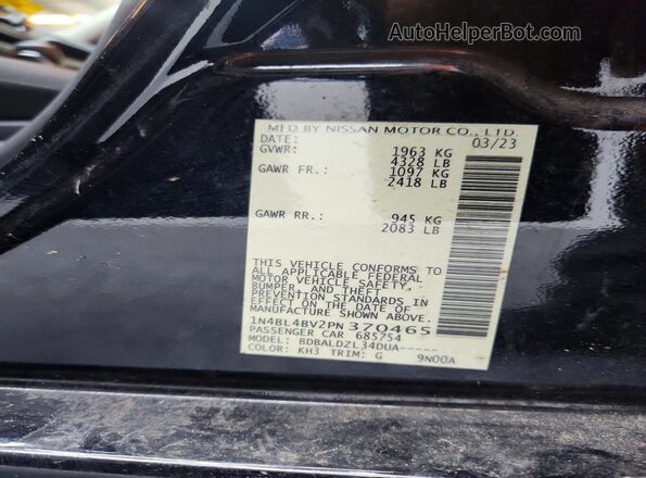 1N4BL4BV2PN370465 2023 NISSAN ALTIMA Black Vista del compartimento del motor