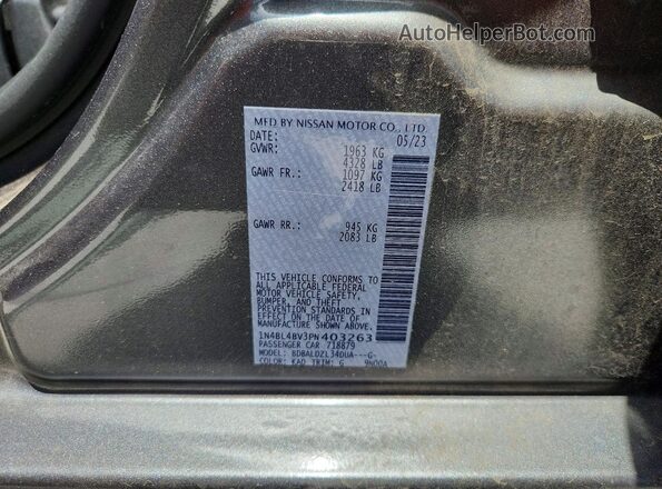 1N4BL4BV3PN403263 2023 NISSAN ALTIMA Gray Вид підкапотного простору