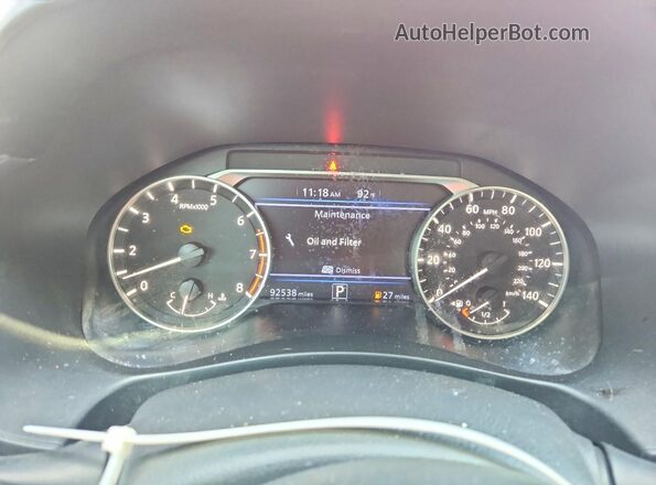 1N4BL4BV4KC114350 2019 NISSAN ALTIMA Burgundy Вид щитка приладів