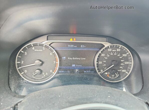 1N4BL4BV4KC235413 2019 NISSAN ALTIMA White ხელსაწყოთა პანელის ხედი