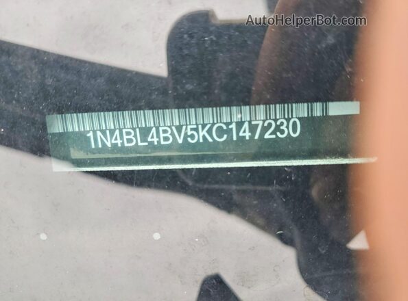 1N4BL4BV5KC147230 2019 NISSAN ALTIMA Gray Вид підкапотного простору