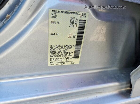 1N4BL4BV7LC130687 2020 NISSAN ALTIMA Silver ძრავის განყოფილების ხედი