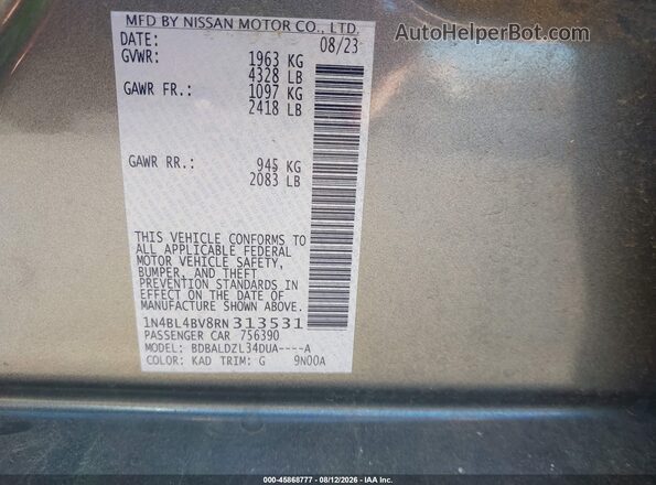1N4BL4BV8RN313531 2024 NISSAN ALTIMA Gray Vista del compartimento del motor