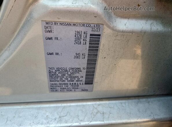 1N4BL4BV8RN348151 2024 NISSAN ALTIMA Silver Widok komory silnika