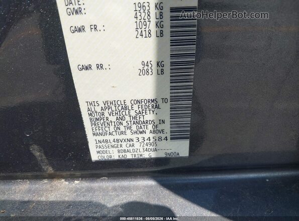 1N4BL4BVXNN334584 2022 NISSAN ALTIMA Gray ძრავის განყოფილების ხედი