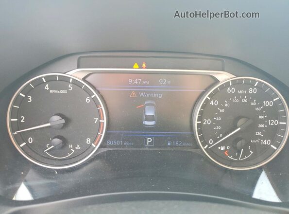 1N4BL4BW5LC100063 2020 NISSAN ALTIMA White ხელსაწყოთა პანელის ხედი