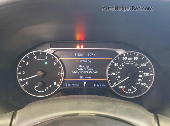 1N4BL4CV0KC221328 2019 NISSAN ALTIMA Белый Вид щитка приборов