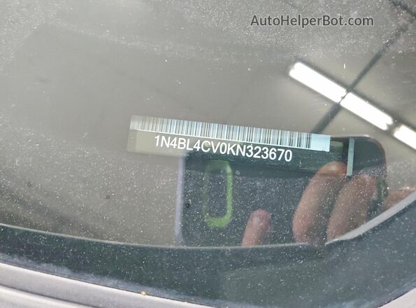 1N4BL4CV0KN323670 2019 NISSAN ALTIMA Silver Vista de la etiqueta del VIN