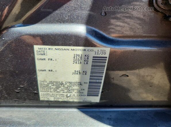 1N4BL4CV1MN324300 2021 NISSAN ALTIMA Gray Widok komory silnika
