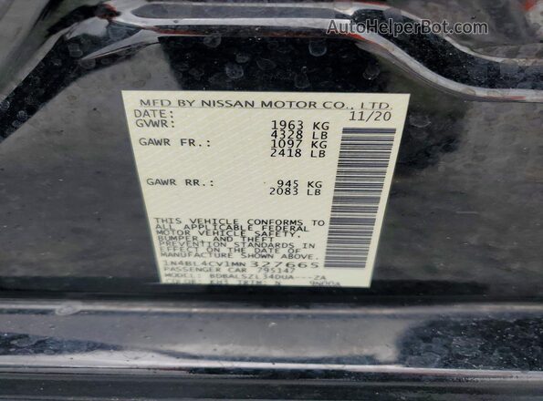 1N4BL4CV1MN327665 2021 NISSAN ALTIMA Black Вид підкапотного простору
