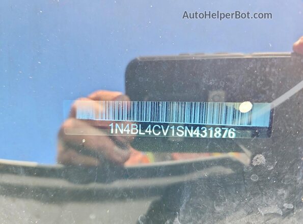 1N4BL4CV1SN431876 2025 NISSAN ALTIMA Белый Вид наклейки с VIN-кодом