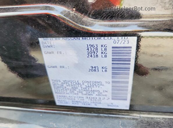 1N4BL4CV2RN300322 2024 NISSAN ALTIMA Black Vista del compartimento del motor