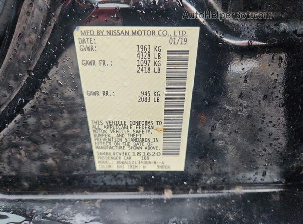 1N4BL4CV3KC181620 2019 NISSAN ALTIMA Black Vista del compartimento del motor