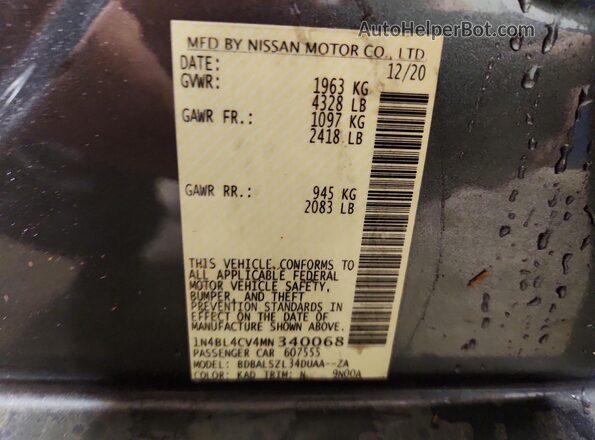 1N4BL4CV4MN340068 2021 NISSAN ALTIMA Gray Engine compartment view