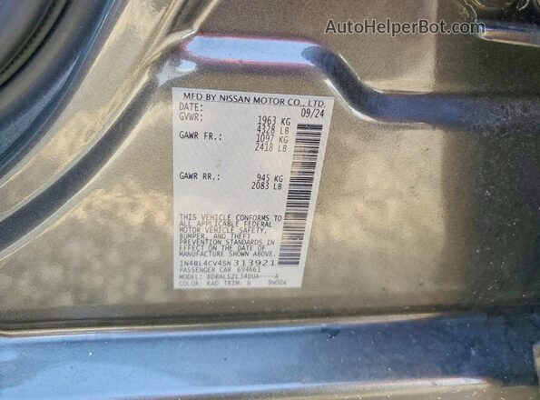 1N4BL4CV4SN313921 2025 NISSAN ALTIMA Gray Vista de la etiqueta del VIN