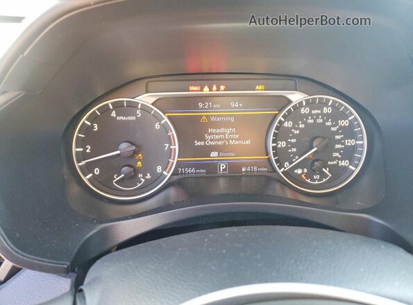 1N4BL4CV6LC122501 2020 NISSAN ALTIMA Orange Вид щитка приладів