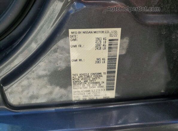 1N4BL4CV6NN322933 2022 NISSAN ALTIMA Gray ძრავის განყოფილების ხედი