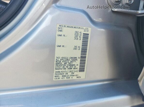 1N4BL4CV7LC182142 2020 NISSAN ALTIMA Silver Widok komory silnika