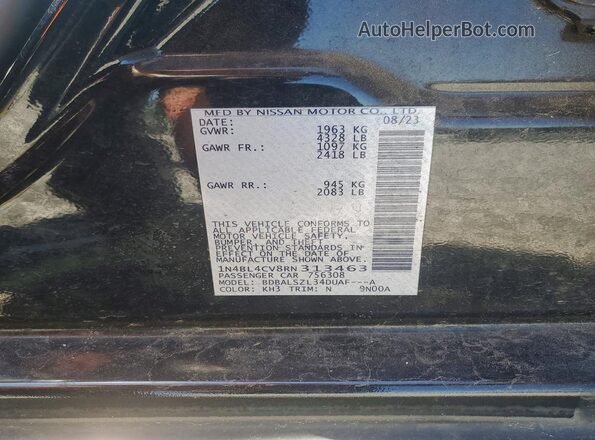 1N4BL4CV8RN313463 2024 NISSAN ALTIMA Black Engine compartment view