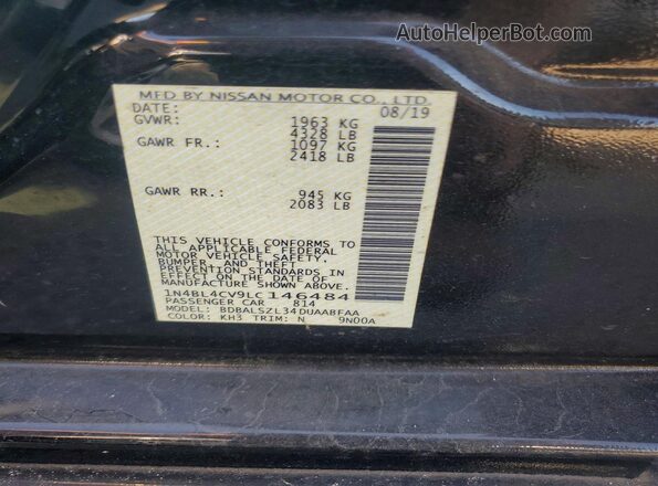 1N4BL4CV9LC146484 2020 NISSAN ALTIMA Black Vista del compartimento del motor