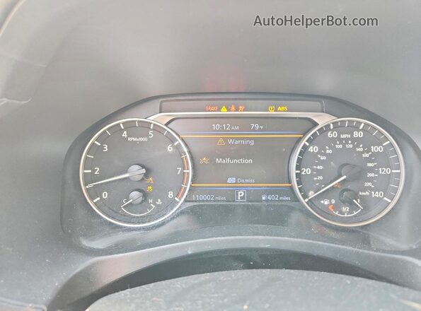 1N4BL4CV9LC245760 2020 NISSAN ALTIMA White Вид щитка приладів