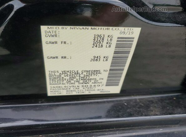 1N4BL4CV9LN303497 2020 NISSAN ALTIMA Black Vista del compartimento del motor