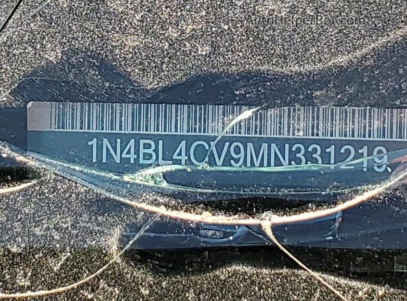1N4BL4CV9MN331219 2021 NISSAN ALTIMA Black Вид наклейки з VIN-кодом