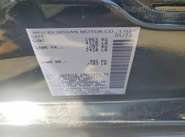 1N4BL4CV9PN402097 2023 NISSAN ALTIMA Black Vista del compartimento del motor