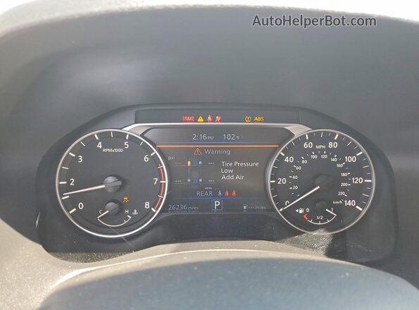 1N4BL4DV0SN399548 2025 NISSAN ALTIMA White Вид щитка приладів