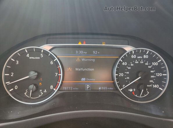 1N4BL4DV1NN421562 2022 NISSAN ALTIMA Gray Instrument cluster view