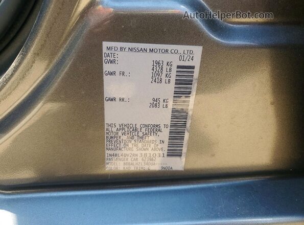 1N4BL4DV2RN381031 2024 NISSAN ALTIMA Серый Вид наклейки с VIN-кодом