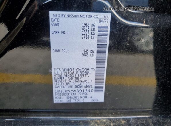 1N4BL4DV2SN391340 2025 NISSAN ALTIMA Black 