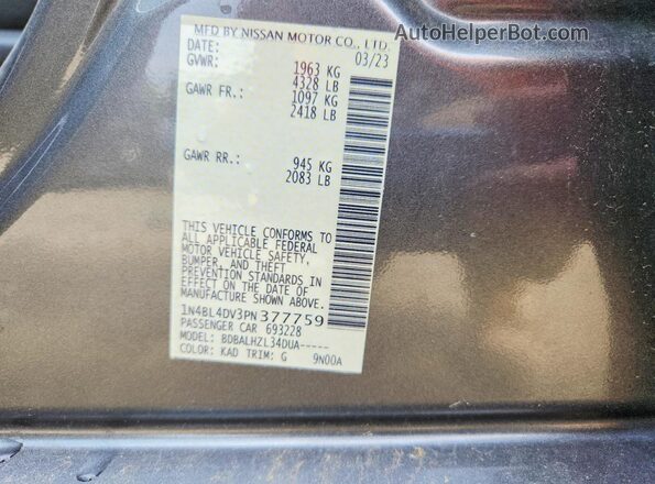 1N4BL4DV3PN377759 2023 NISSAN ALTIMA Gray Engine compartment view