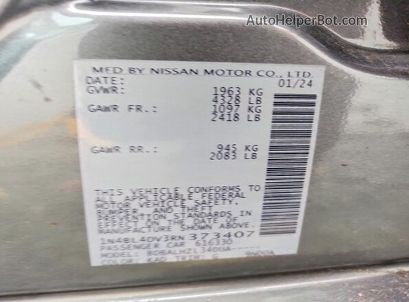 1N4BL4DV3RN373407 2024 NISSAN ALTIMA Gray Engine compartment view